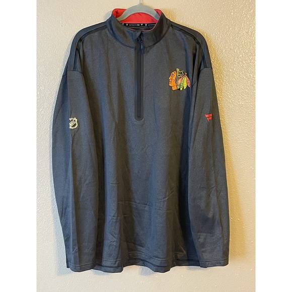 Men's‎ 2XL NWOT Chicago Blackhawks Fanatics Authentic Pro 1/4 Zip Jacket Gray